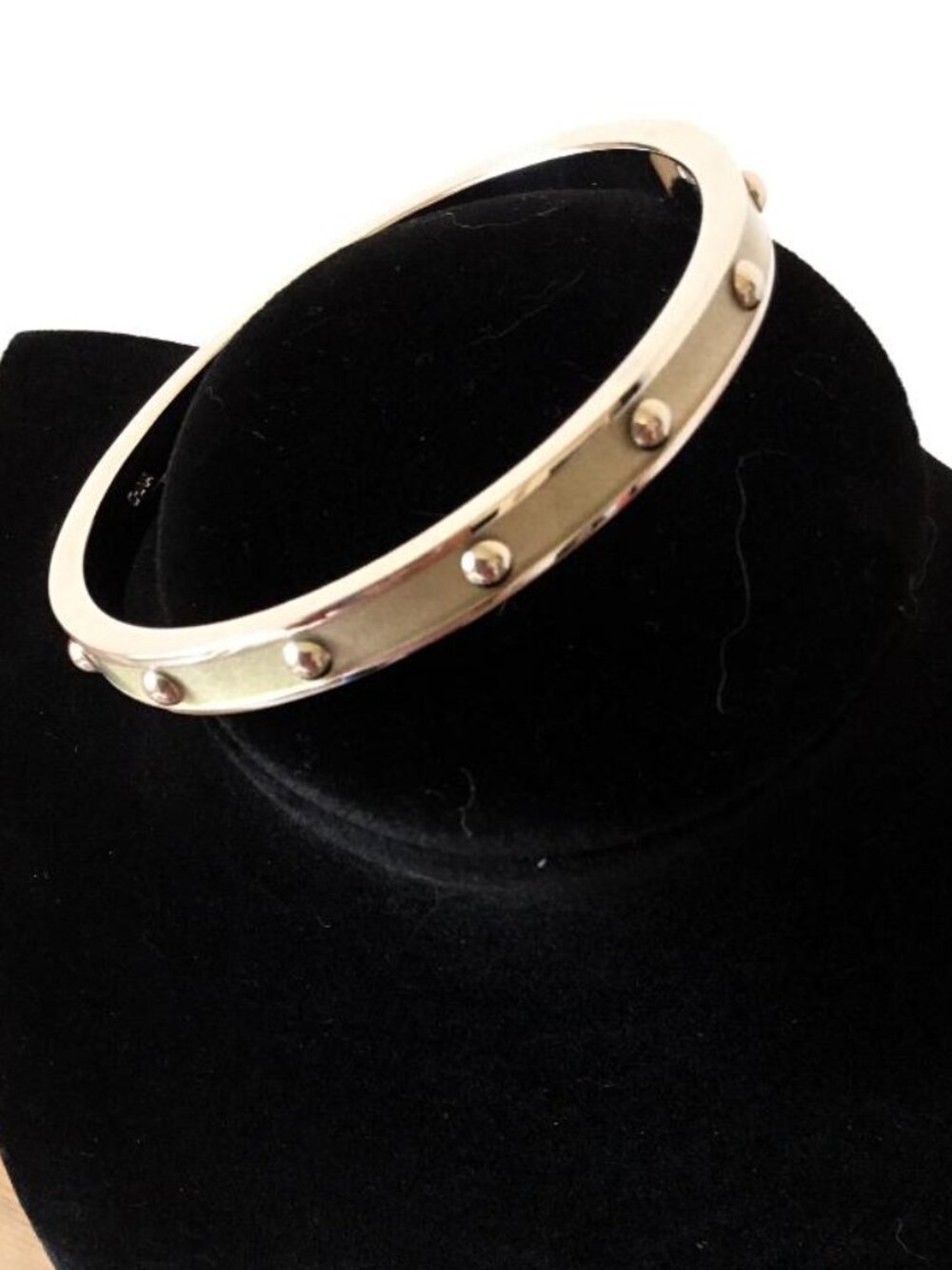 Coach Raised Dots Silver and Gold Toned Bangle Bracelet 1/4 Inch Wide NWOT